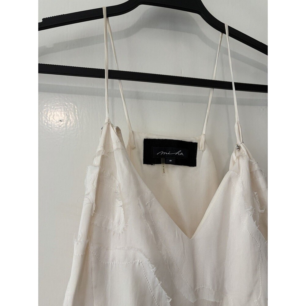Misha 100% Silk Ivory Textured Dress Sz 8 Bridal Rehearsal Court Initiation Grad - Picture 3 of 12